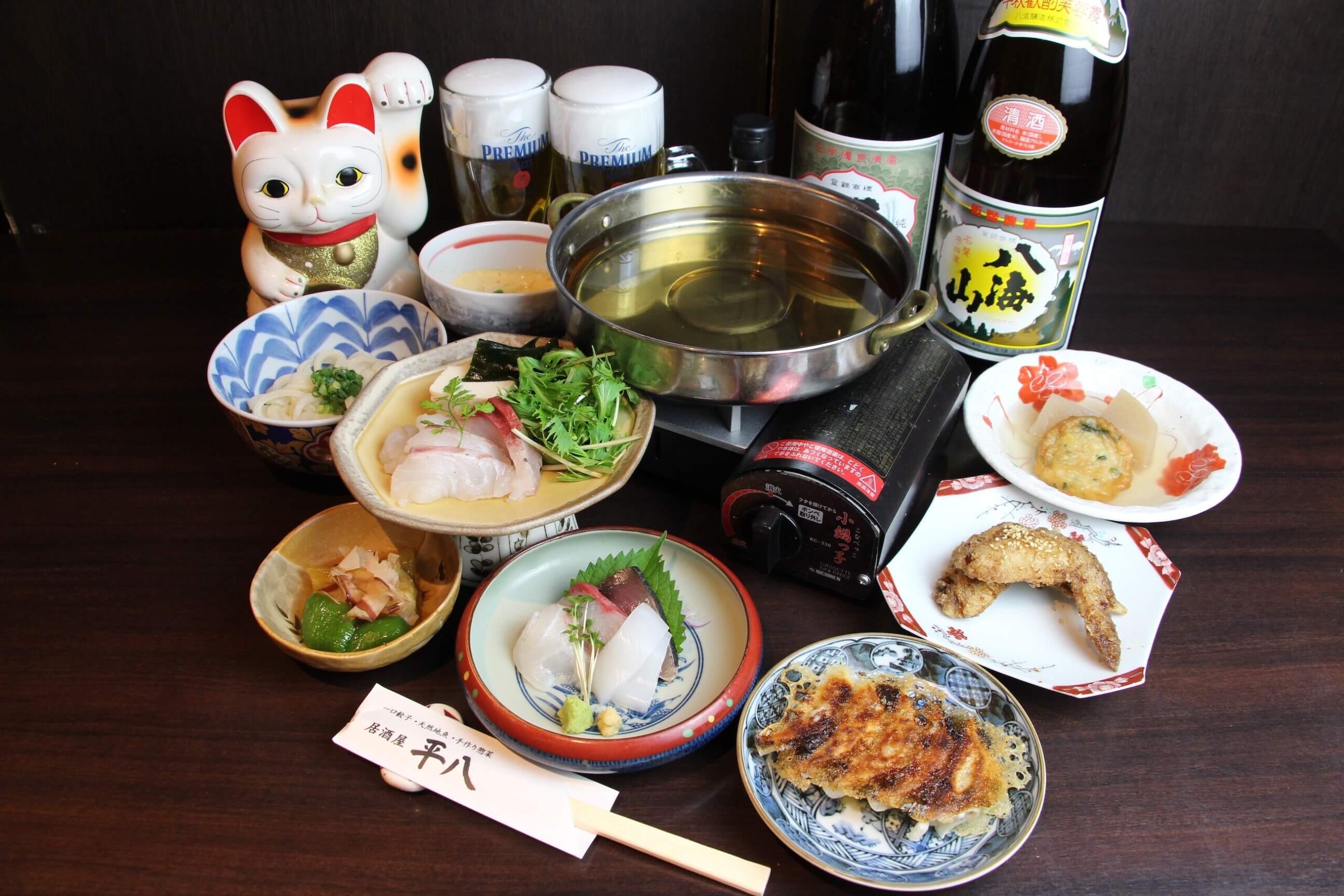 合鴨ステーキと合鴨すき焼きが入った「平八食べつくしコース」